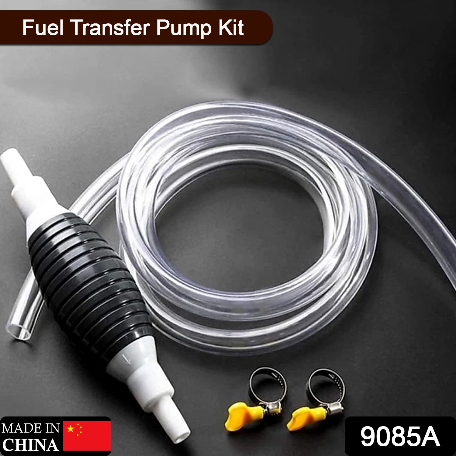 9085A Fuel Transfer Pump Kit, High Flow Siphon Hand Oil Pump, Portable Manual Car Fuel Pump for Petrol Diesel Oil Liquid Water Transfer Pump 