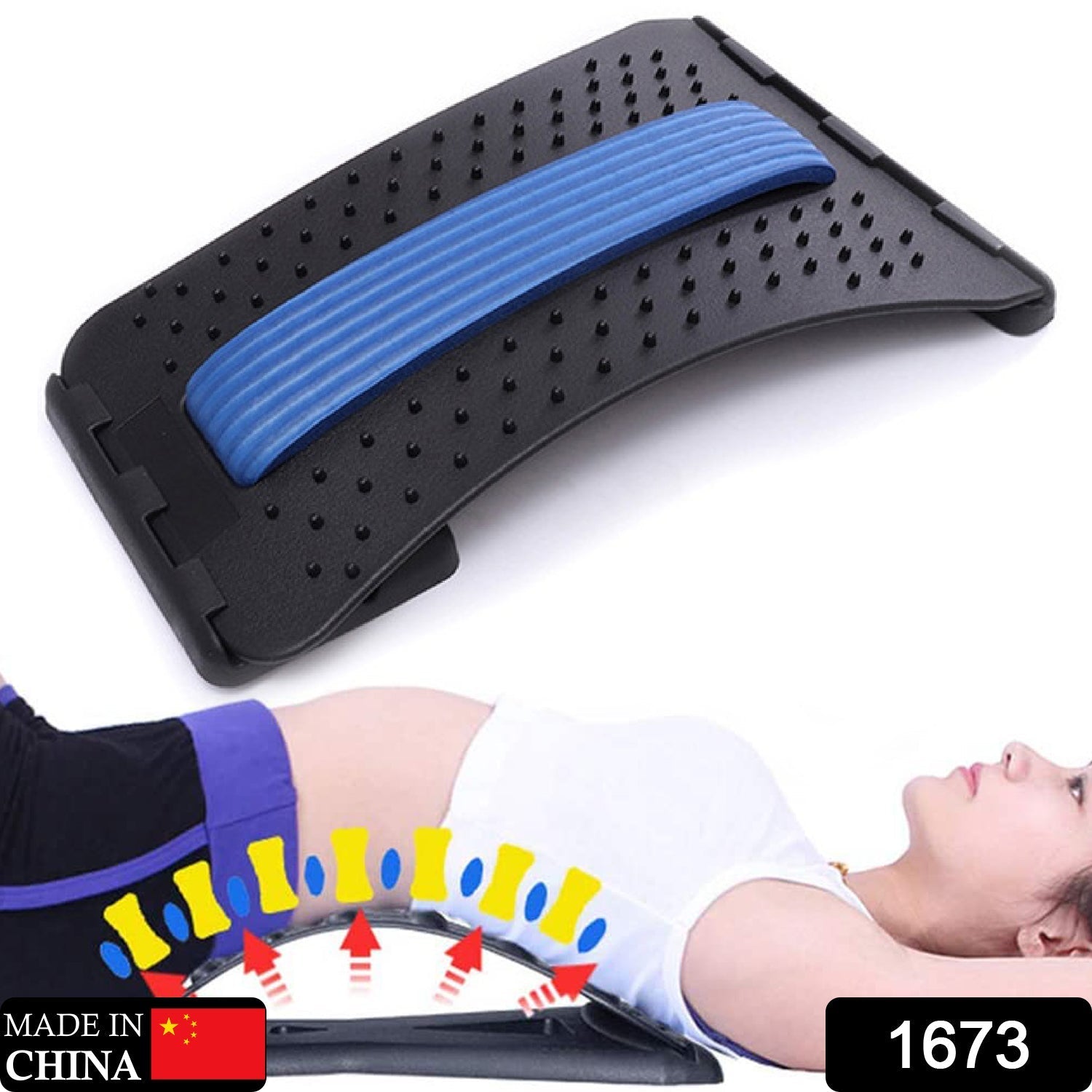 1673 Multi-Level Back Stretcher Posture Corrector Device for Back Pain 