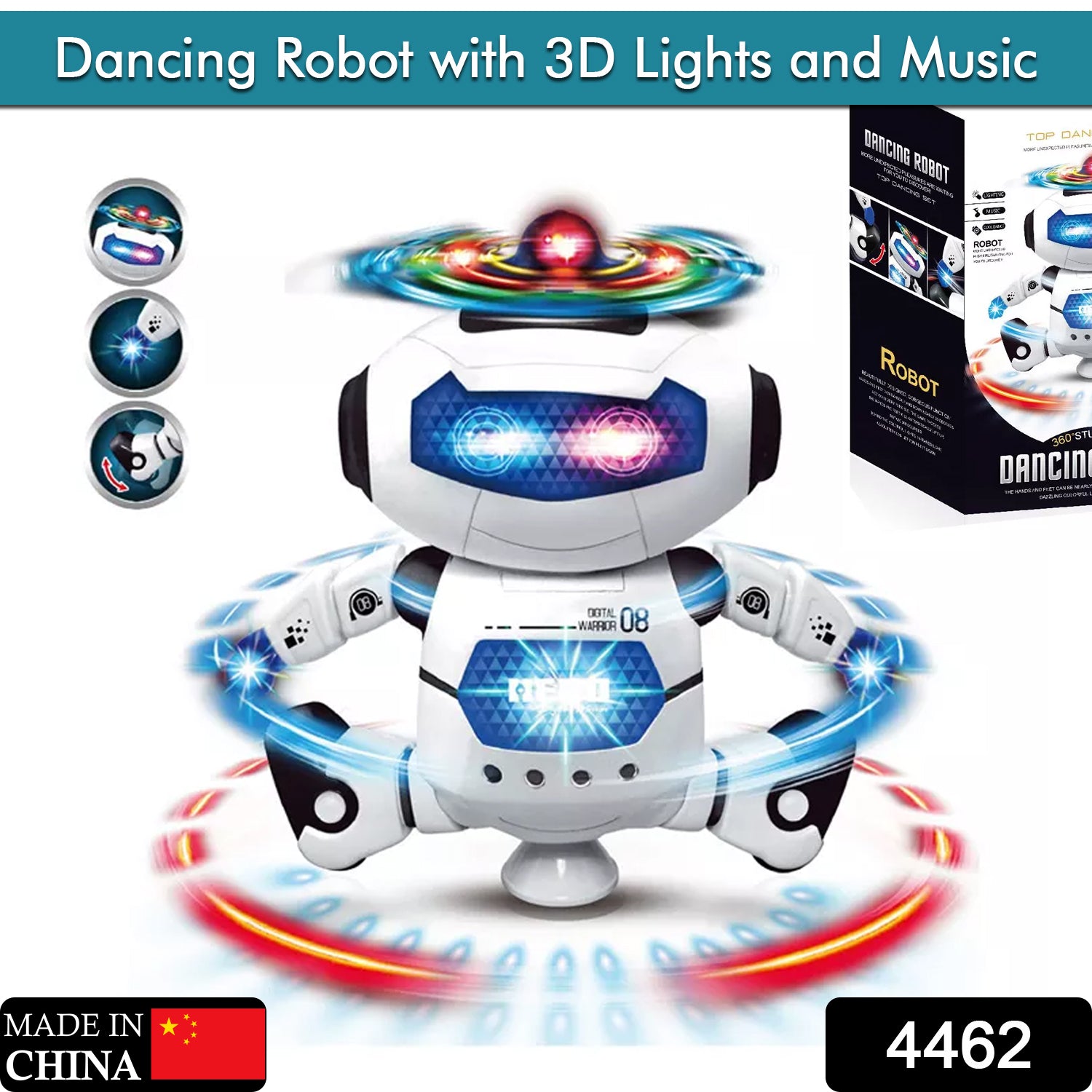4462 ﻿Dancing Robot with 3D Lights and Music. 