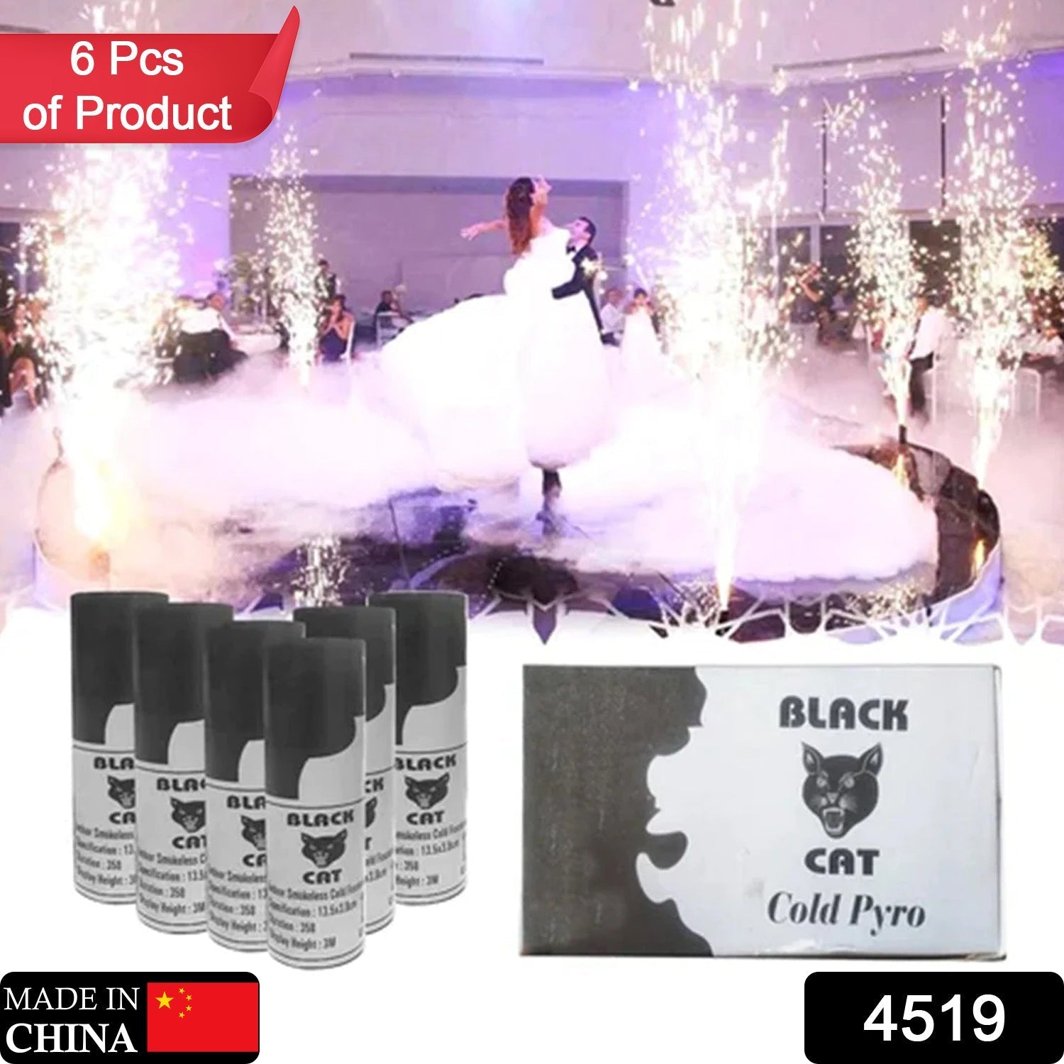 4519 Cold Payro Refill Cold Fire Shower of Sparks Use For Parties Functions Events and All Kind of Celebrations (Pack Of 6 Pc ) 