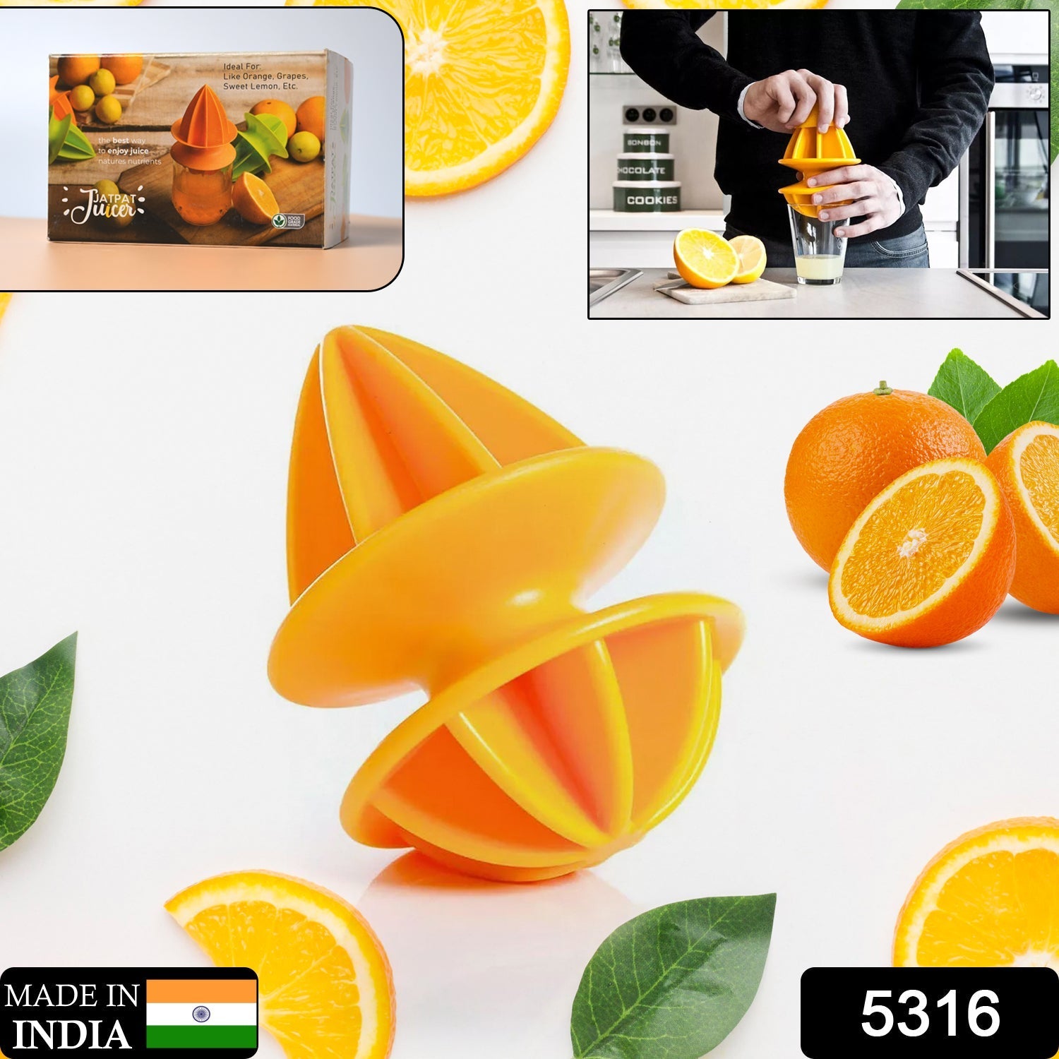 5316 JatPat Juicer Citrus Hand Juicer Plastic High Quality Juicer For Home & Multi Use Juicer 