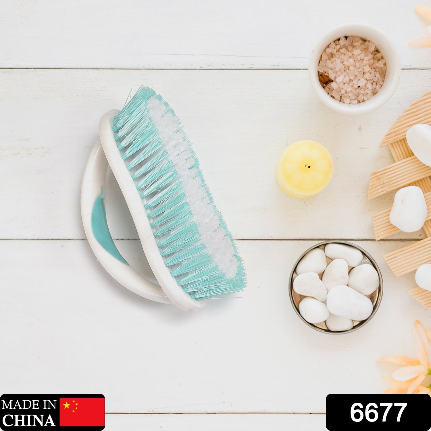 6677 Multipurpose Durable Cleaning Brush with handle for Clothes Laundry Floor Tiles at Home Kitchen Sink, Wet and Dry wash Cloth Spotting Washing Scrubbing Brush. 
