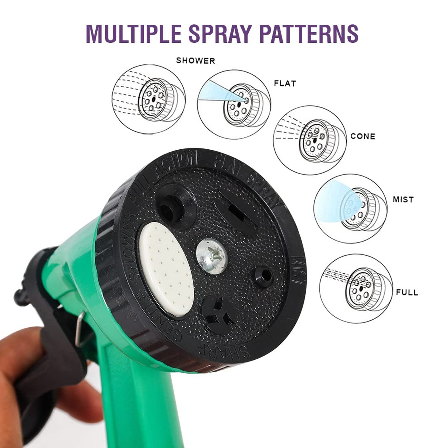 0477A  Garden Hose Nozzle Spray Nozzle with Adjustable For Garden & Multi Use 