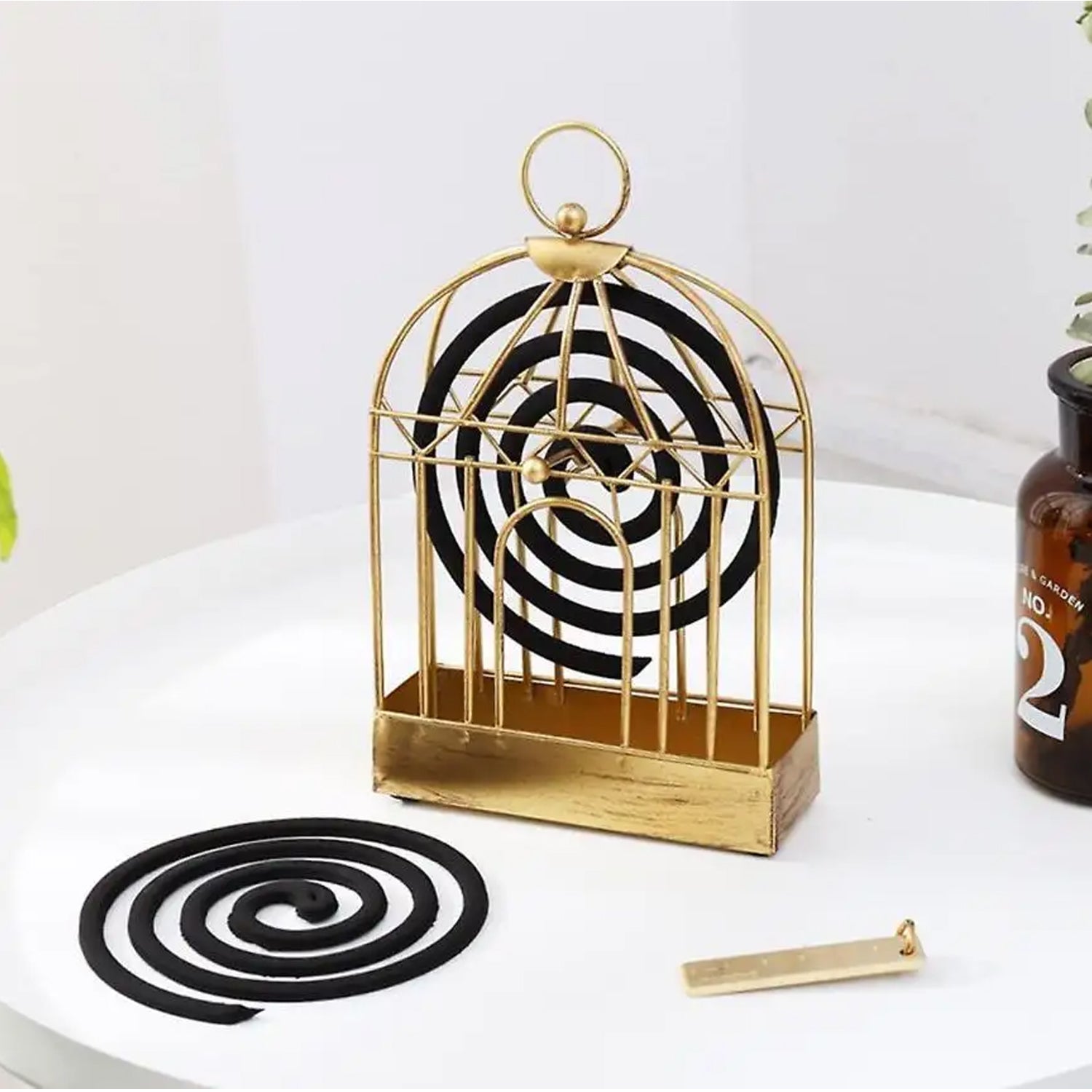 7395 Mosquito Coil Holder, Vintage Style Durable Household Mosquito Stand for Office Home 