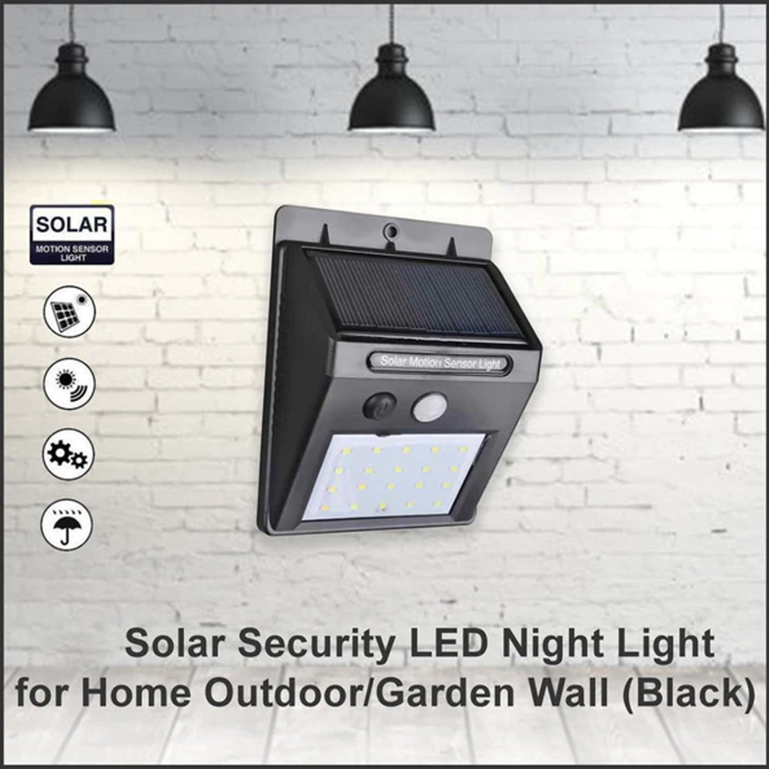 6609 Yellow Solar Wireless Security Motion Sensor LED Night Light for Home Outdoor/Garden Wall. 