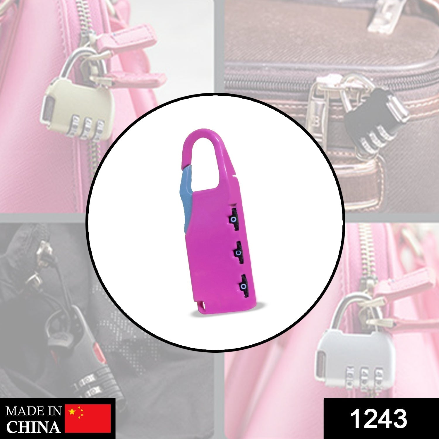 1243 Round Resettable Code Number Padlock 