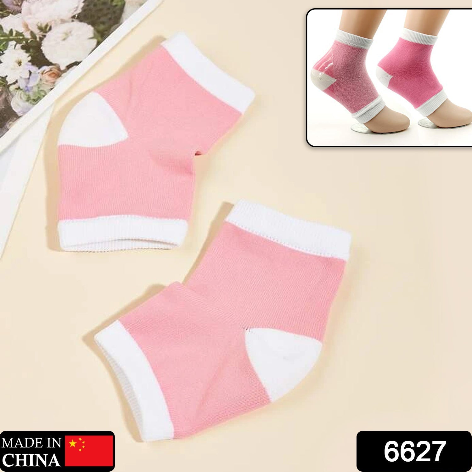 6627 Open Toe Socks for Dry Hard Cracked Skin Moisturizing While You Sleep. 
