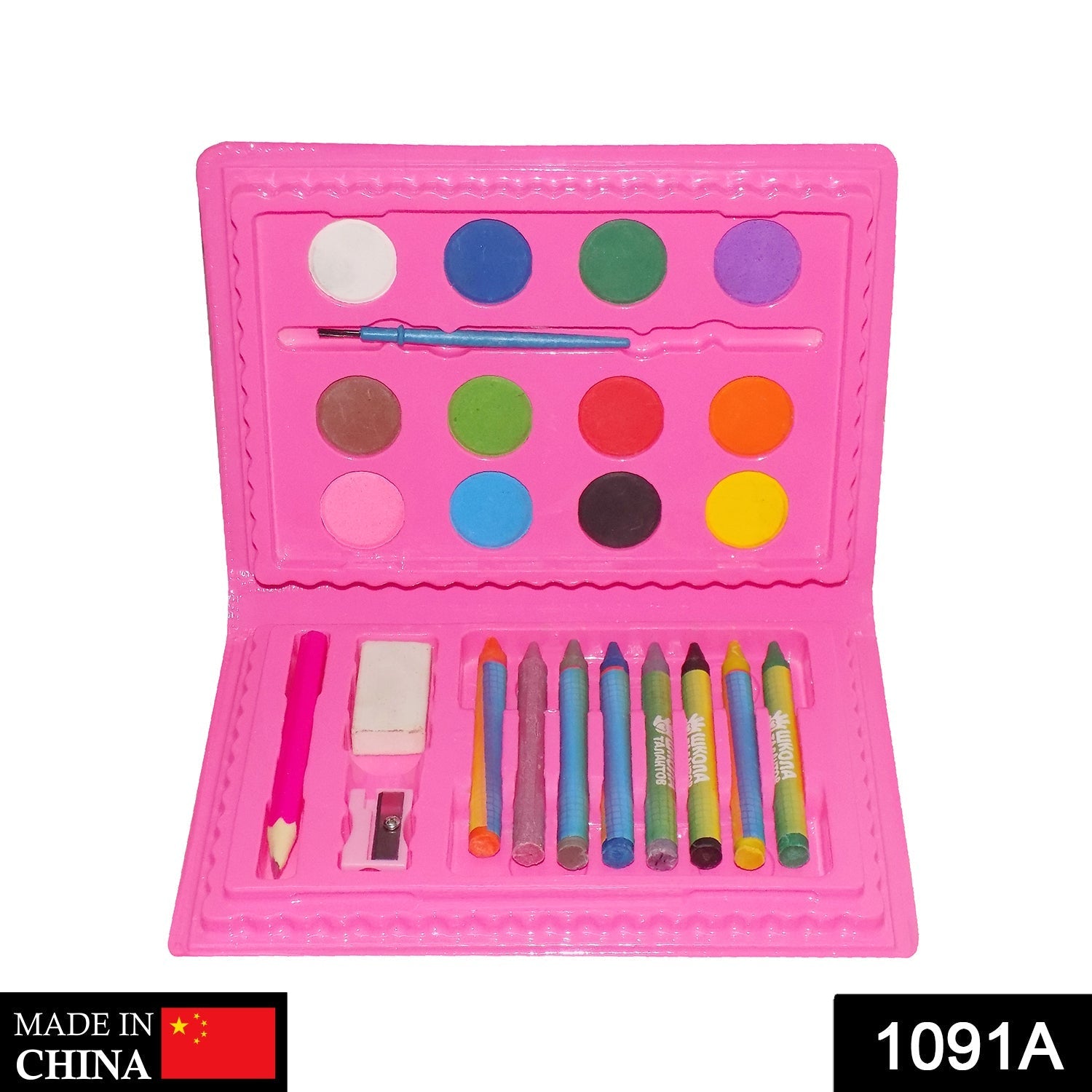 1091A Coloring Combo Colors Box Color Pencil, Crayons, Water Color, Sketch Pens (Set of 24) 