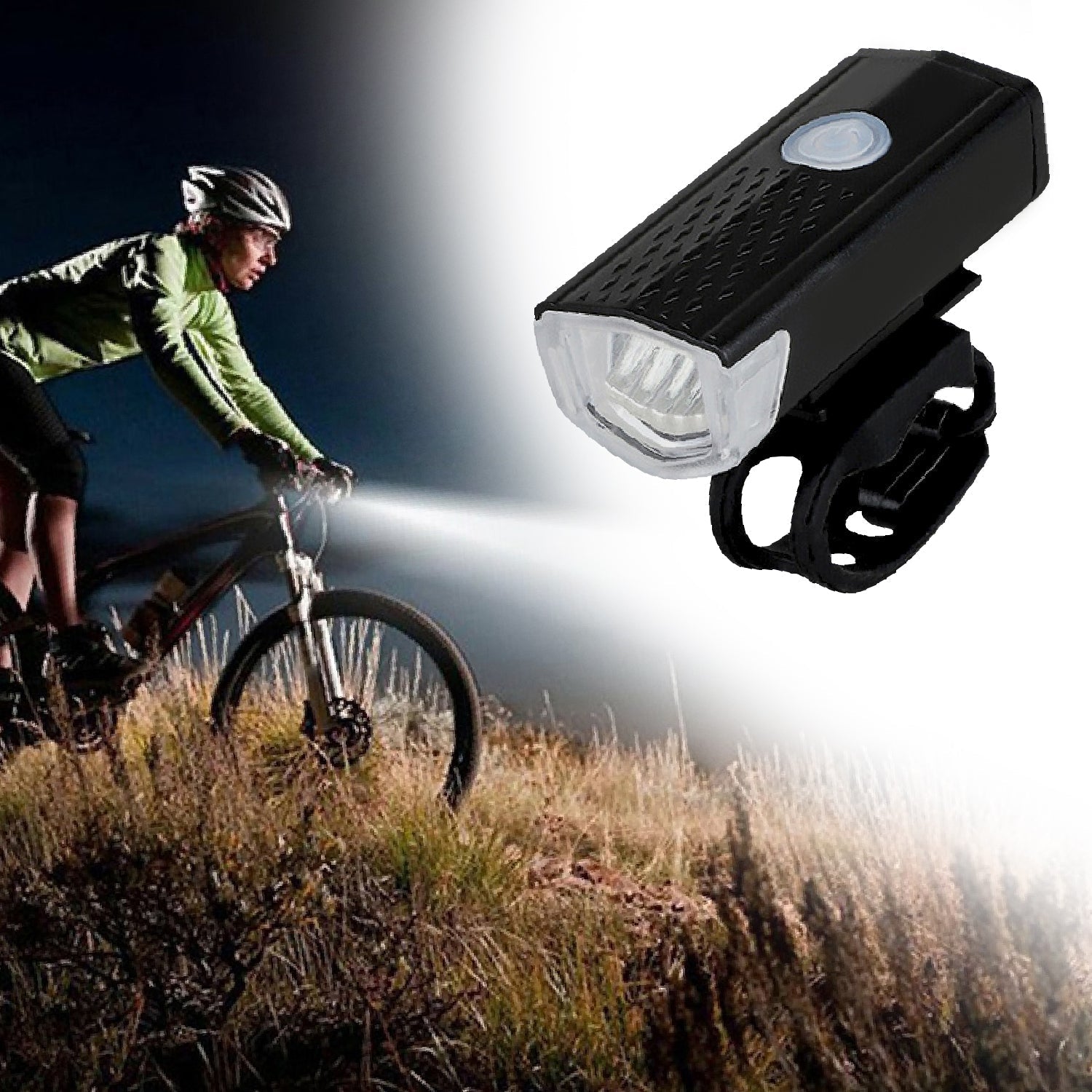 1637 USB Rechargeable Bicycle Light Set 400 Lumen Super Bright Headlight Front Lights 