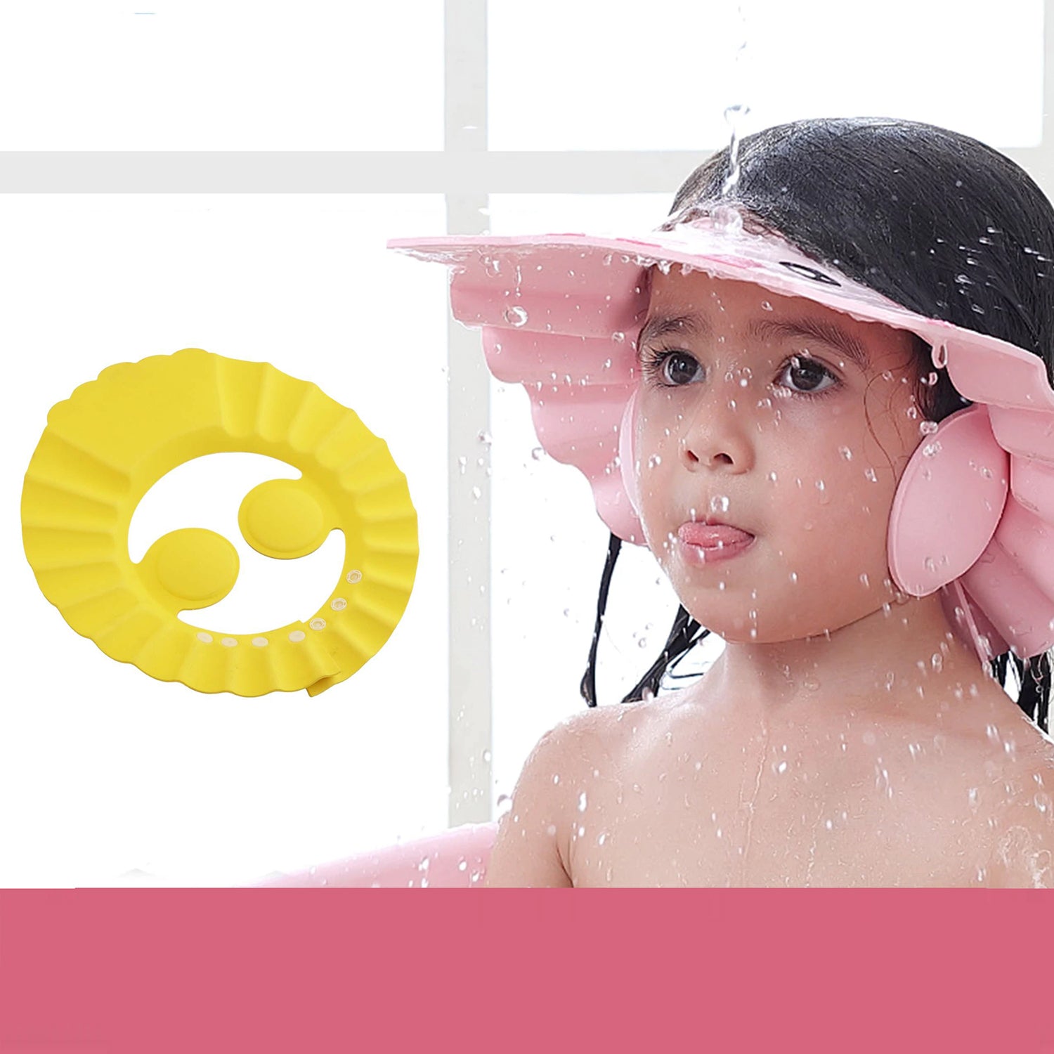 0378A Adjustable Safe Soft Bathing Baby Shower Cap 