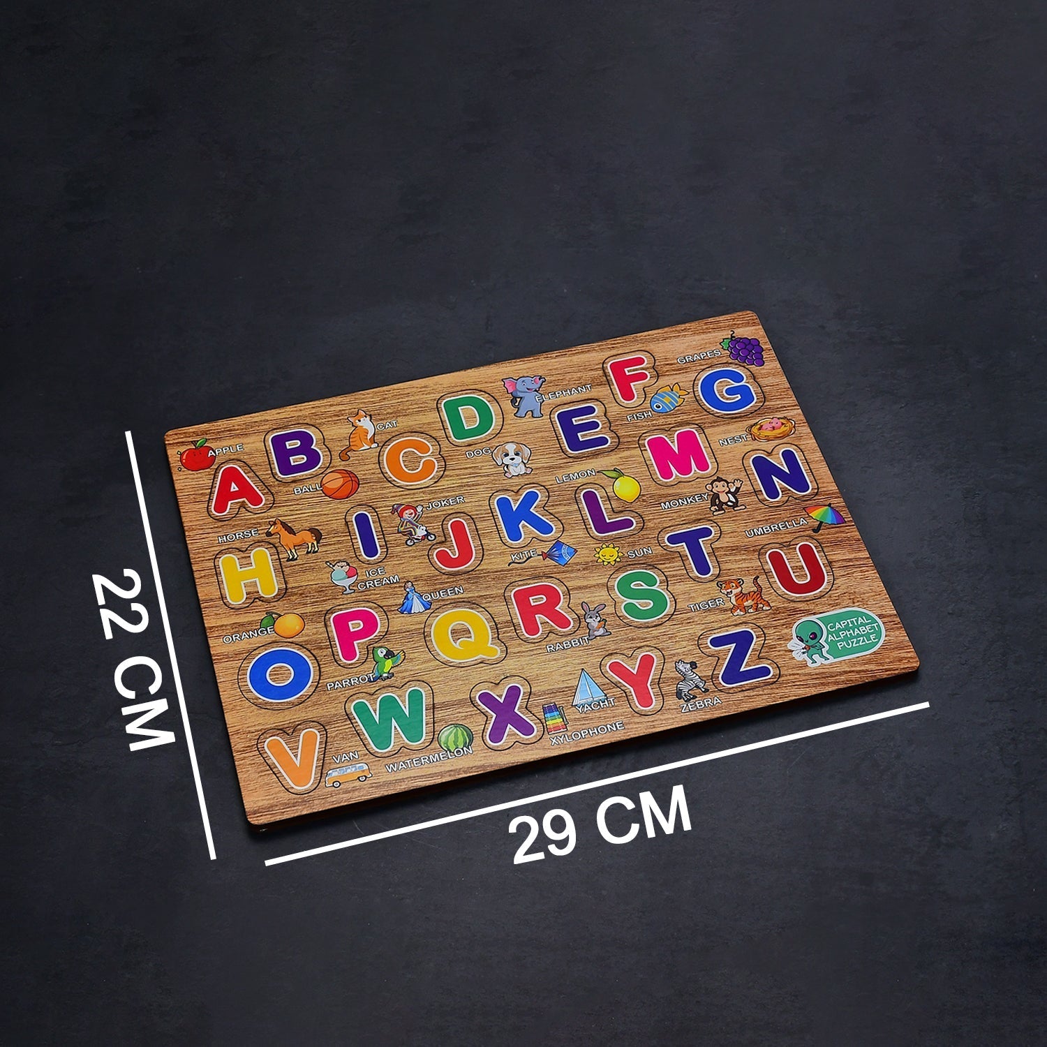 3495 Wooden Capital Alphabets Letters Learning Educational Puzzle Toy for Kids. Amd-