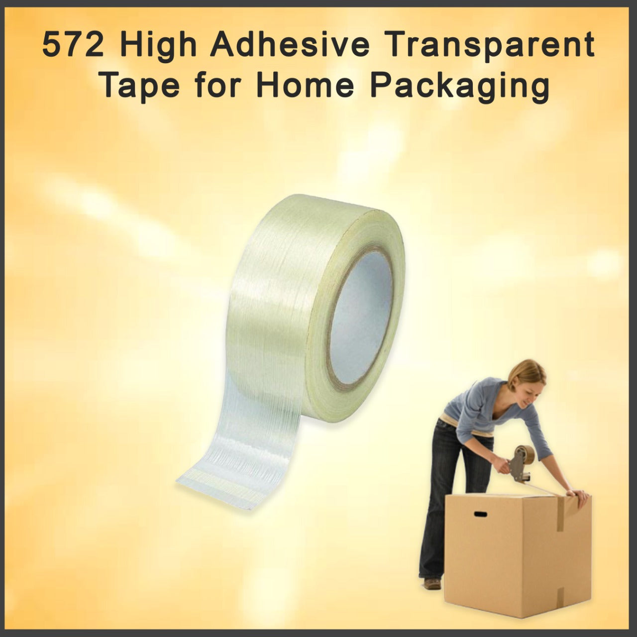 572 High Adhesive Transparent Tape for Home Packaging 