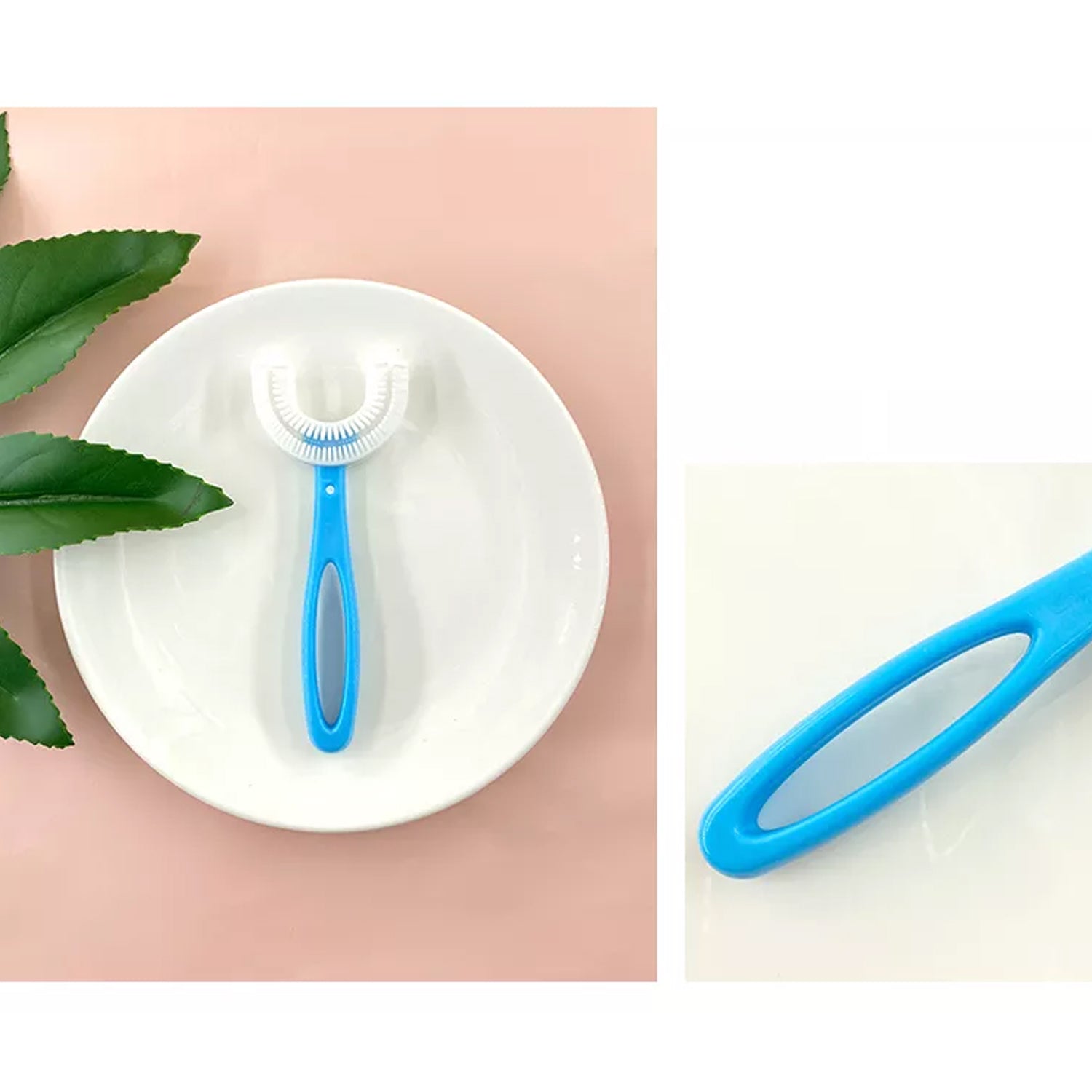 4003 U-Shaped Toothbrush for Kids Manual Whitening Toothbrush Silicone Brush Head for Kids Children Infant Toothbrush For 2-6 Years 