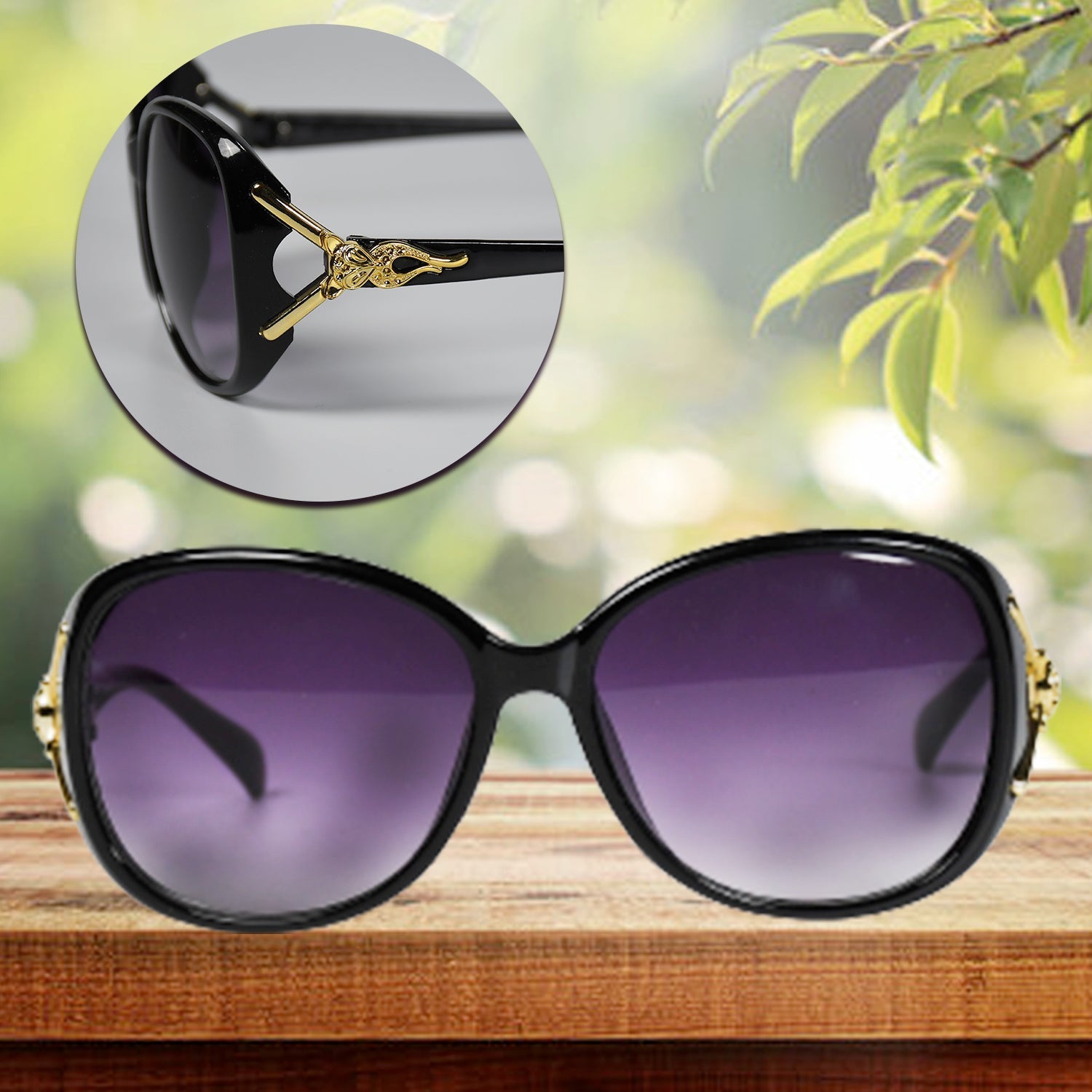 7706 Women Specs Black Polarized Sunglasses Elegant Female Sunglass For Indoor & Outdoor Use 