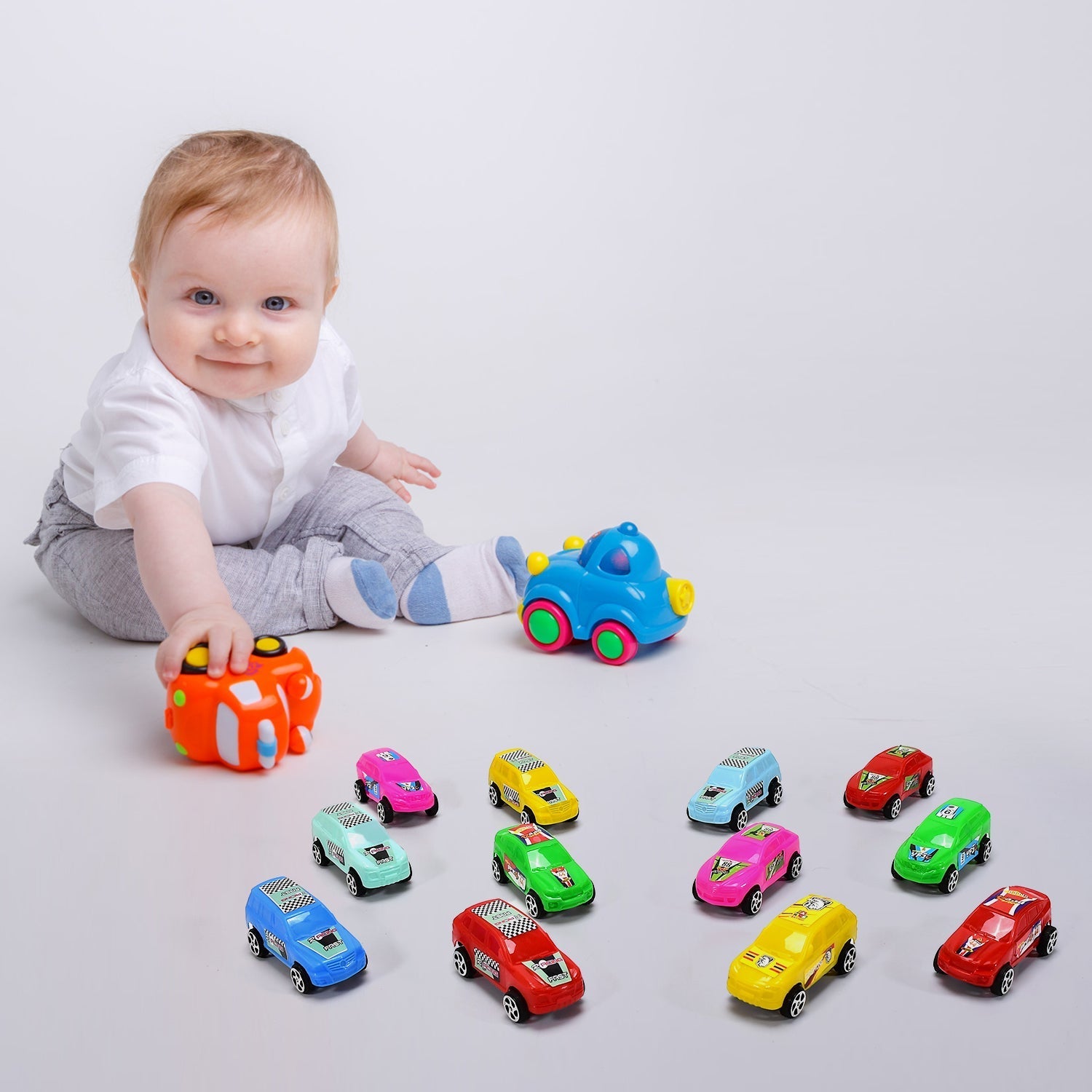 4453 Super City Car Racer Toy For Boys and Girls Pull Push Vehicle Car (Set Of 12Pcs)  (Multicolor) 