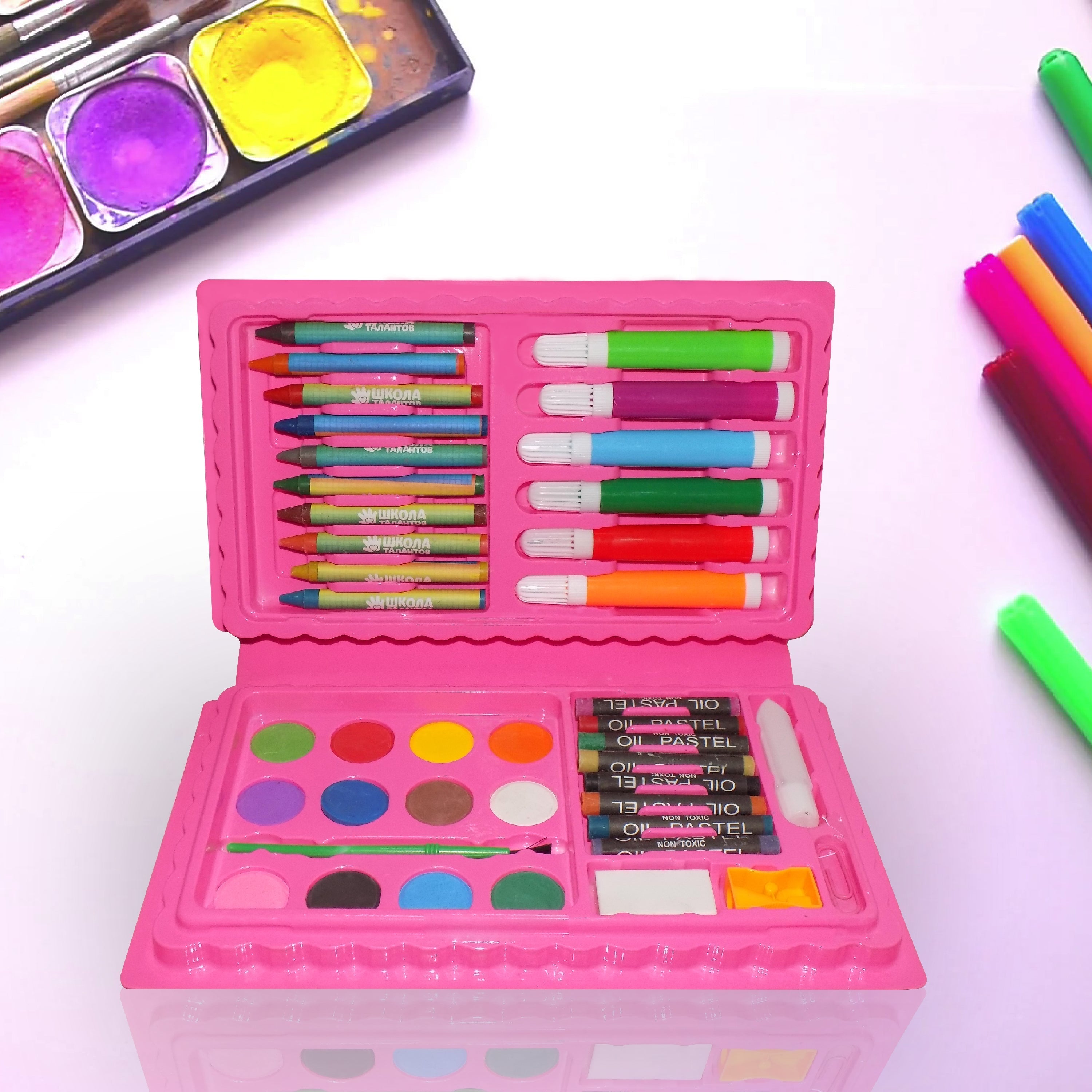 1092A Coloring Combo Colors Box Color Pencil, Crayons, Water Color, Sketch Pens Set of 42 